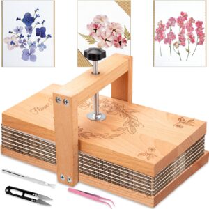 Wooden Flower Press Kit for Drying, Pressing and Preserving Fresh Flowers and Leaves