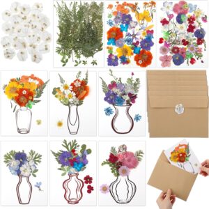 Handmade Floral Greeting Cards with Envelopes for Birthday, Thank You and Special Occasions